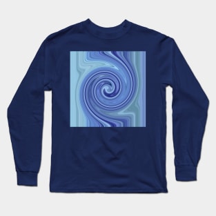 Shades of Blue Swirls Long Sleeve T-Shirt